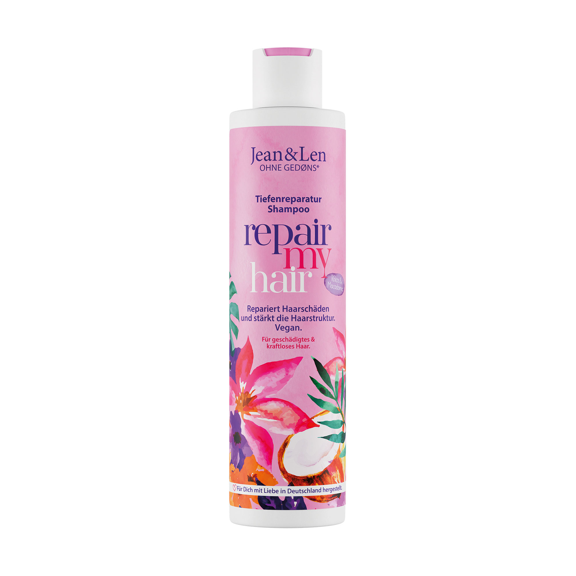 Відновлювальний шампунь для волосся Jean &amp; Len Shampoo Кокосова олія та макадамія, 300 мл